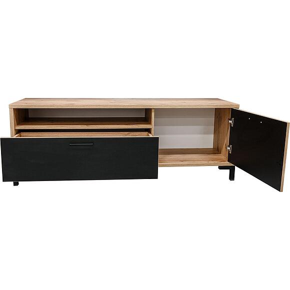 Тумба «Блэквуд Лофт» П3.0556.0.03, Материал: ЛДСП, Цвет: Дуб Вотан + чёрный