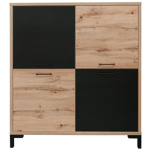 Тумба «Блэквуд Лофт» П3.0556.0.05, Материал: ЛДСП, Цвет: Дуб Вотан + чёрный