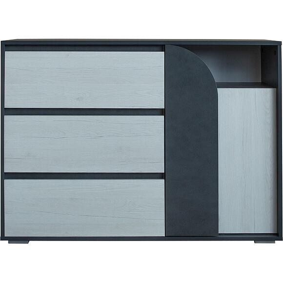 Комод «Челси Бум» П3.0587.1.03, Материал: ЛДСП, Цвет: Емен Бордо жеңіл + Металл Бруклин