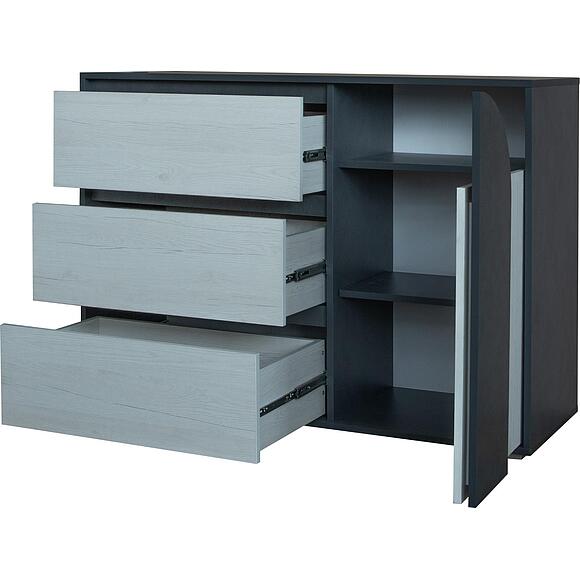 Комод «Челси Бум» П3.0587.1.03, Материал: ЛДСП, Цвет: Емен Бордо жеңіл + Металл Бруклин