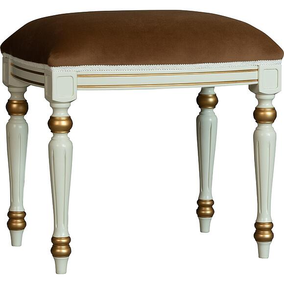 Банкетка «Премиум М 2056» П5.0503.5.01, Цвет: Слоновая кость с золочением