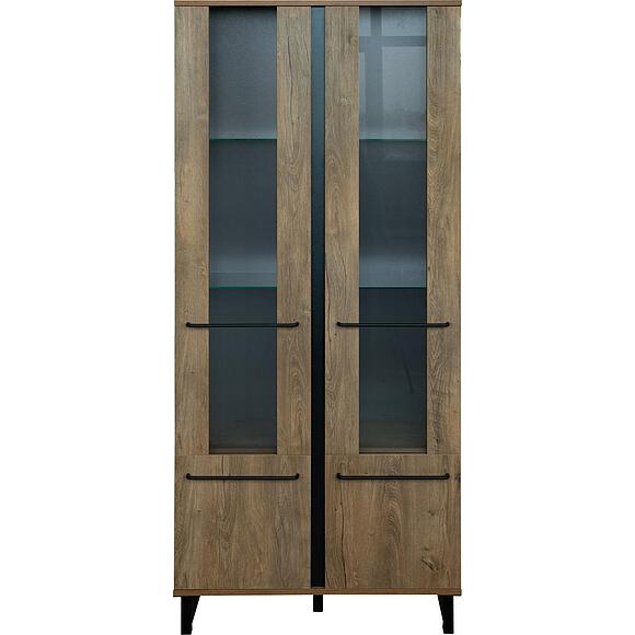 Шкаф с витриной 2д «Форте Лофт» П3.0583.0.08, Материал: ЛДСП, Цвет: Дуб Канзас