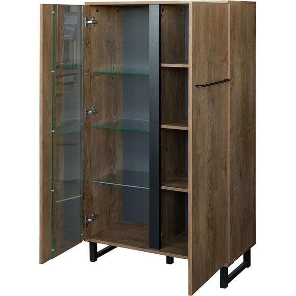 Шкаф с витриной 2д «Форте Лофт» П3.0583.0.09, Материал: ЛДСП, Цвет: Дуб Канзас