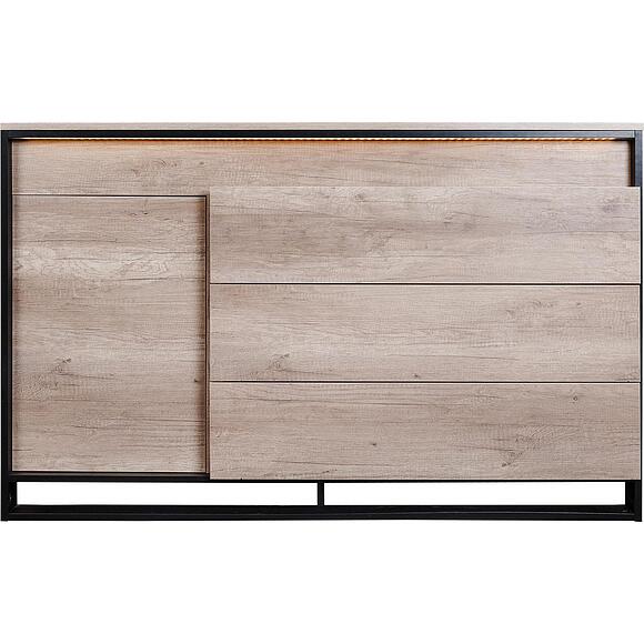 Комод «Каньон Лофт» П3.0561.0.01/21, Материал: ЛДСП, Цвет: Дуб Каньон+чёрный