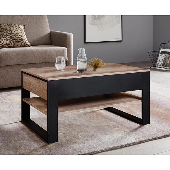 Стол журнальный «Каньон Лофт» П3.0561.0.06, Материал: ЛДСП, Цвет: Дуб Каньон+чёрный