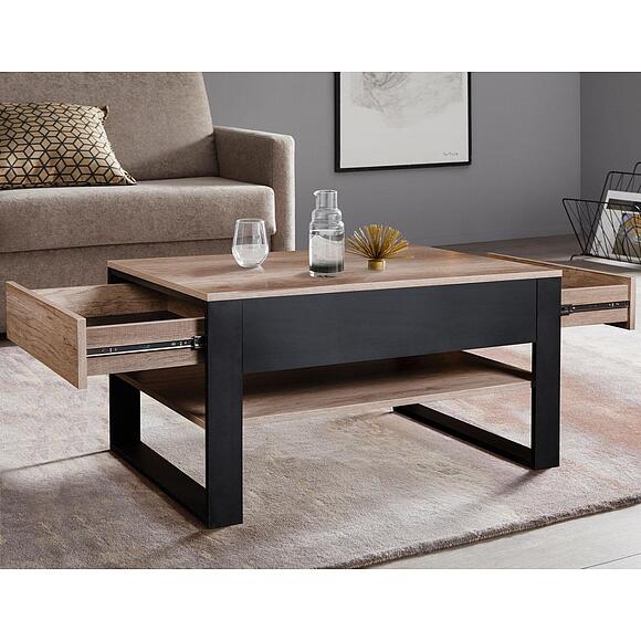 Стол журнальный «Каньон Лофт» П3.0561.0.06, Материал: ЛДСП, Цвет: Дуб Каньон+чёрный