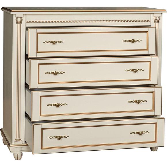 Комод «Валенсия Классик» П3.0589.1.13, Материал: массив березы, Цвет: Античная темпера с золочением (Komod_Valensiya_P254-30_antichnaya_tempera_s_zolotom2-1.jpg) Комод «Валенсия Классик» П3.0589.1.13, Материал: массив березы, Цвет: Античная темпера с золочением