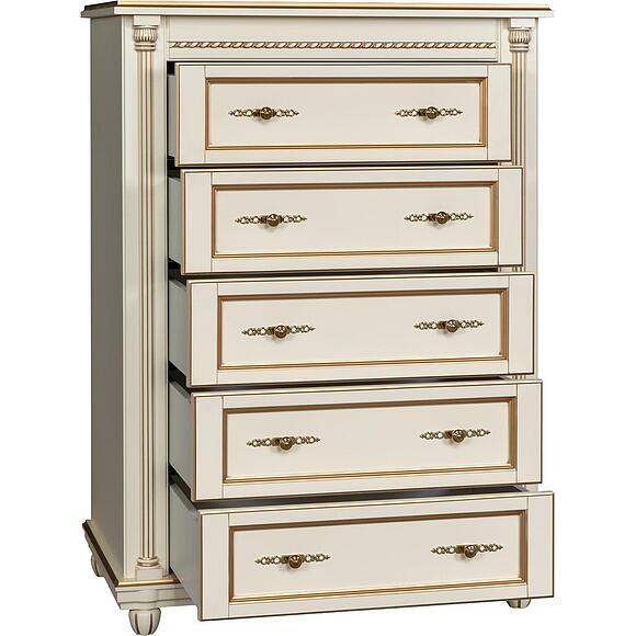 Комод «Валенсия Классик» П3.0589.1.14, Материал: массив березы, Цвет: Античная темпера с золочением