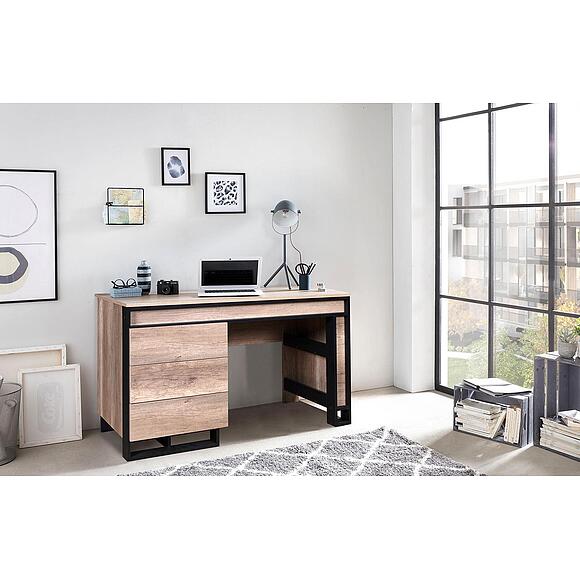 Стол письменный «Каньон Лофт» П3.0561.2.30, Материал: ЛДСП, Цвет: Дуб Каньон+чёрный