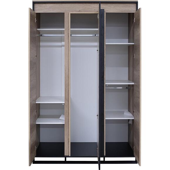 Шкаф для одежды «Каньон Лофт» П3.0561.1.02, Материал: ЛДСП, Цвет: Дуб Каньон+чёрный