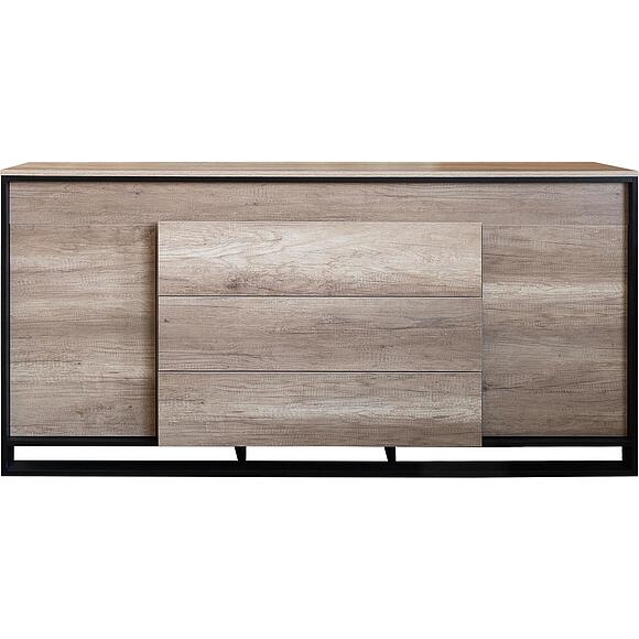 Комод «Каньон Лофт» П3.0561.0.02/22, Материал: ЛДСП, Цвет: Дуб Каньон+чёрный