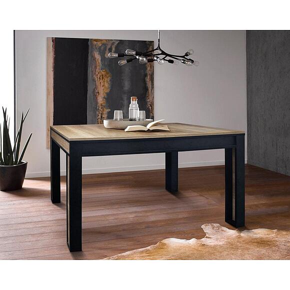 Стол обеденный раздвижной «Каньон Лофт» П3.0561.4.28, Материал: ЛДСП, Цвет: Дуб Каньон+чёрный