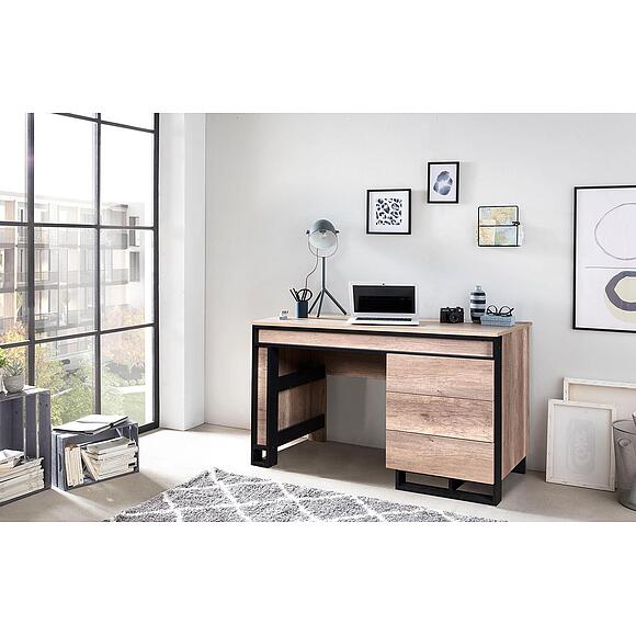 Стол письменный «Каньон Лофт» П3.0561.2.30-01, Материал: ЛДСП, Цвет: Дуб Каньон+чёрный