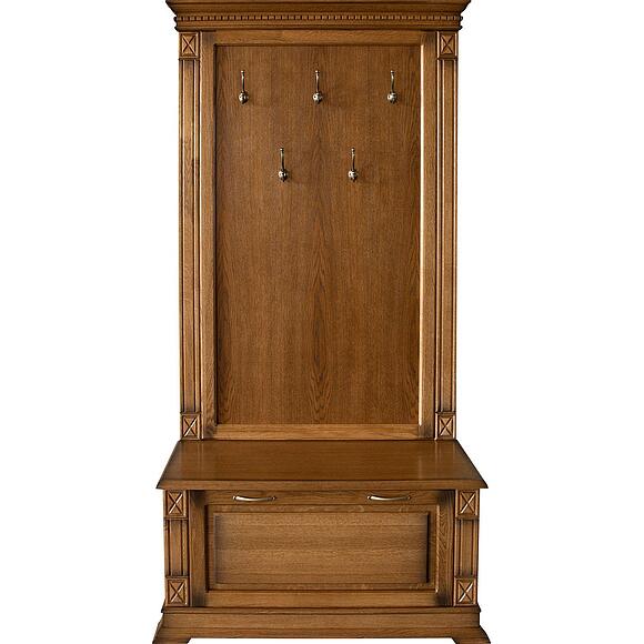 Тумба с вешалкой «Верди Классик» П3.0487.3.06, Материал: массив дуба, Цвет: Дуб рустикаль с патинированием