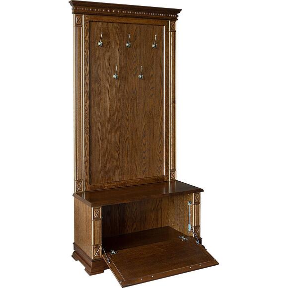 Тумба с вешалкой «Верди Классик» П3.0487.3.06, Материал: массив дуба, Цвет: Черешня с золочением