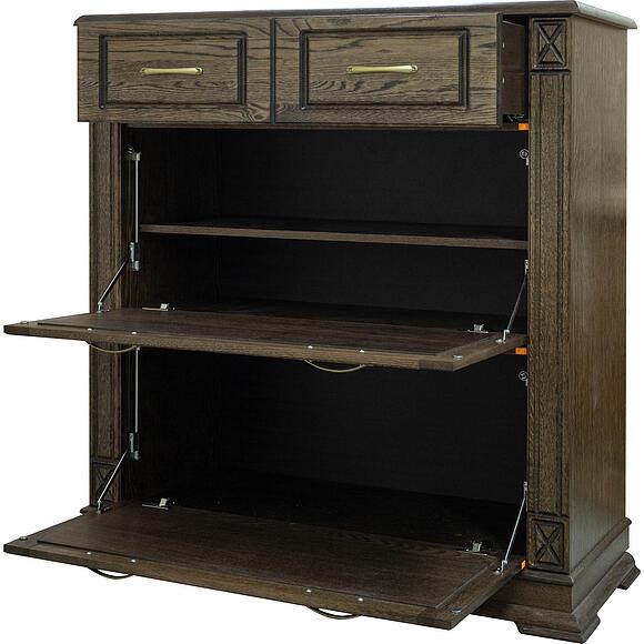 Тумба для обуви «Верди Классик» П3.0487.3.21, Материал: массив дуба, Цвет: Табак