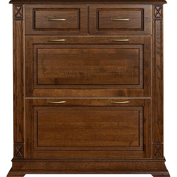 Тумба для обуви «Верди Классик» П3.0487.3.21, Материал: массив дуба, Цвет: Черешня с золочением