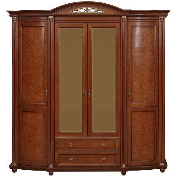 Шкаф для одежды 4д «Валенсия Классик» П3.0589.1.11, Материал: массив березы, Цвет: Каштан (shkaf_dlya_odejdy_valensiya_4_p254_11_r46_patinir_2.jpg) Шкаф для одежды 4д «Валенсия Классик» П3.0589.1.11, Материал: массив березы, Цвет: Каштан