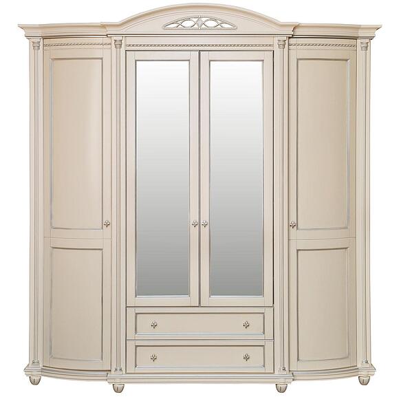 Шкаф для одежды 4д «Валенсия Классик» П3.0589.1.11, Материал: массив березы, Цвет: Античная темпера с серебром (shkaf_dlya_odejdy_valensiya_4_p254_11_antich_tempera_serebro_2.jpg) Шкаф для одежды 4д «Валенсия Классик» П3.0589.1.11, Материал: массив березы, Цвет: Античная темпера с серебром