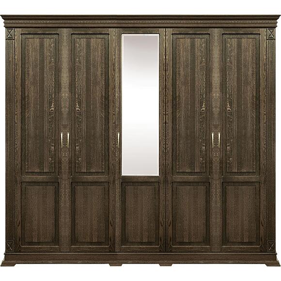 Шкаф для одежды 5д «Верди Классик» П3.0487.1.27, Материал: массив дуба, Цвет: Табак (Shkaf_Verdi_P434-12_tabak-.jpg) Шкаф для одежды 5д «Верди Классик» П3.0487.1.27, Материал: массив дуба, Цвет: Табак