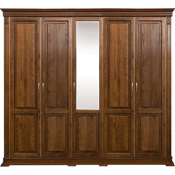 Шкаф для одежды 5д «Верди Классик» П3.0487.1.27, Материал: массив дуба, Цвет: Черешня с золочением (Shkaf_Verdi_P434-12_chereshnya_s_zolochen-1.jpg) Шкаф для одежды 5д «Верди Классик» П3.0487.1.27, Материал: массив дуба, Цвет: Черешня с золочением