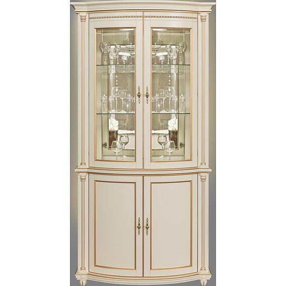 Шкаф комбинированный 2д «Валенсия Классик» П3.0589.0.02, Материал: массив березы, Цвет: Античная темпера с золочением (Shkaf_s_vetrinoi_Valensiya_2z_P244-15_antichnaya_tempera_s_zolocheniem_-1.jpg) Шкаф комбинированный 2д «Валенсия Классик» П3.0589.0.02, Материал: массив березы, Цвет: Античная темпера с золочением