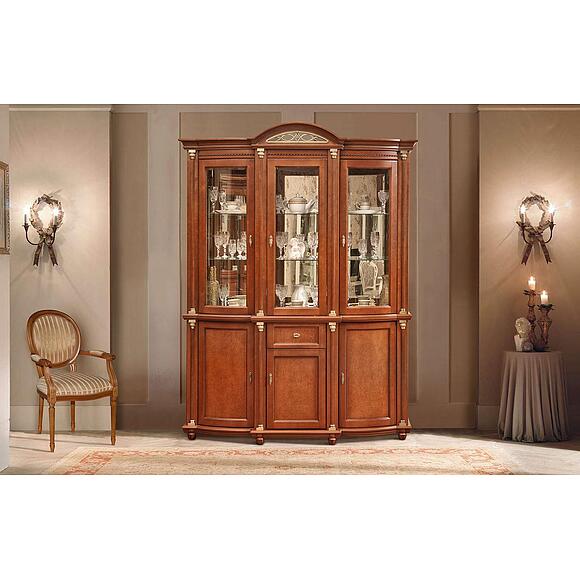 Шкаф комбинированный 3д «Валенсия Классик» П3.0589.0.03, Материал: массив березы, Цвет: Каштан