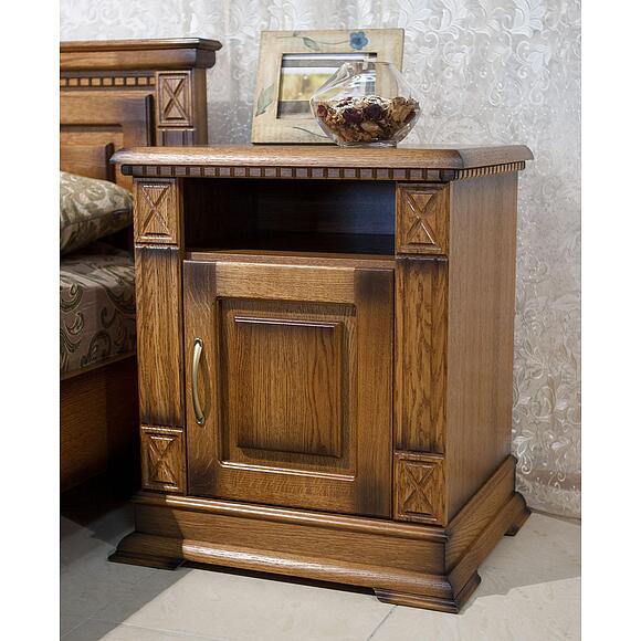 Тумба прикроватная «Верди Классик» П3.0487.1.03, Материал: массив дуба, Цвет: Дуб рустикаль с патинированием