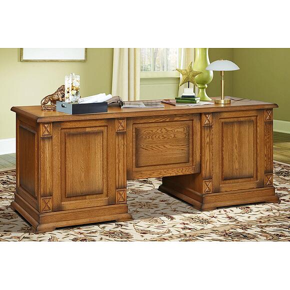 Стол письменный «Верди Классик» П3.0487.2.07, Материал: массив дуба, Цвет: Дуб рустикаль с патинированием