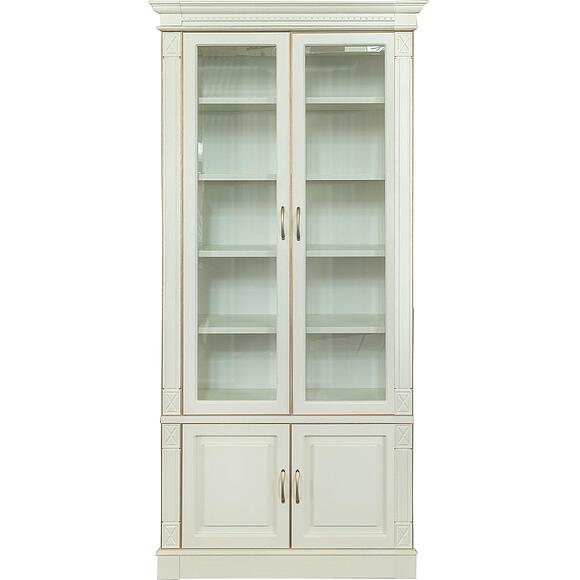 Набор мебели для библиотеки «Верди Классик» П3.0487.2.03, Материал: массив дуба, Цвет: Слоновая кость с золочением