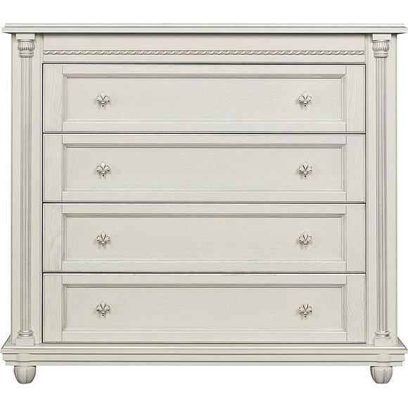 Комод «Валенсия Д Классик» П3.0591.1.13, Материал: массив дуба, Цвет: Слоновая кость с серебром