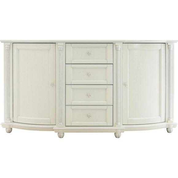 Тумба 3д «Валенсия Д Классик» П3.0591.0.05, Материал: массив дуба, Цвет: Слоновая кость с серебром