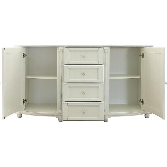 Тумба 3д «Валенсия Д Классик» П3.0591.0.05, Материал: массив дуба, Цвет: Слоновая кость с серебром