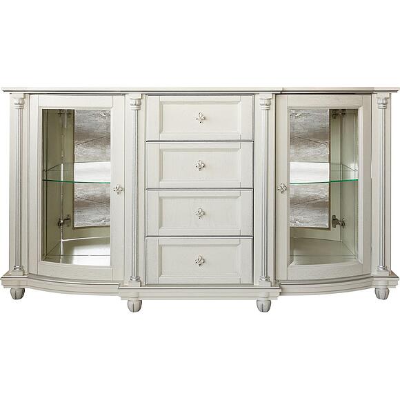 Тумба 3д «Валенсия Д Классик» П3.0591.0.06, Материал: массив дуба, Цвет: Слоновая кость с серебром