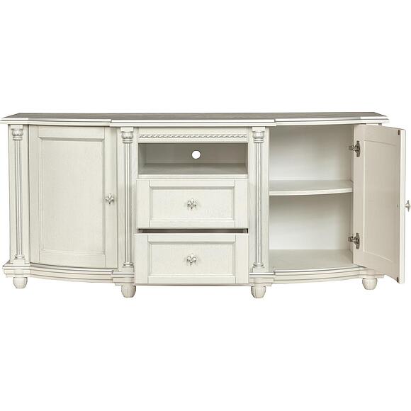 Тумба ТВ «Валенсия Д Классик» П3.0591.0.10, Материал: массив дуба, Цвет: Слоновая кость с серебром