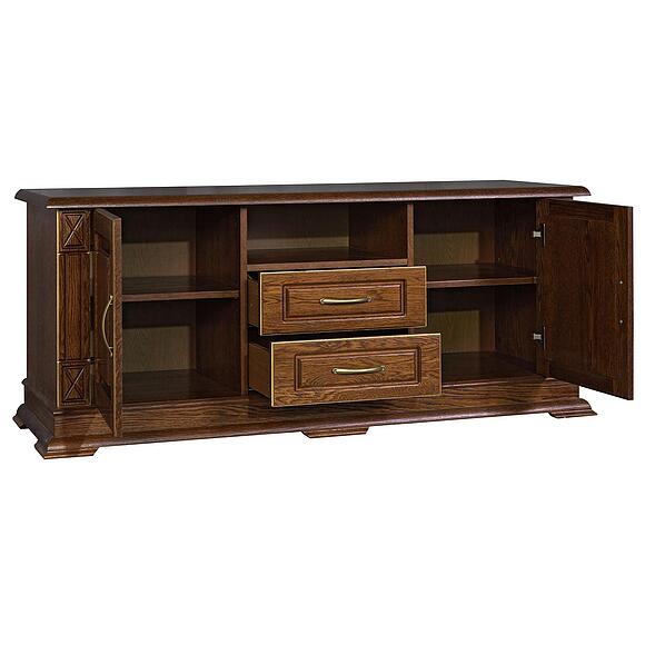 Тумба ТВ «Верди Классик» П1.0487.0.10, Материал: массив дуба, Цвет: Черешня с золочением (Tumba_VerdiLuxTV2-1_P487-48_chereshnya_zoloto_.jpg) Тумба ТВ «Верди Классик» П1.0487.0.10, Материал: массив дуба, Цвет: Черешня с золочением