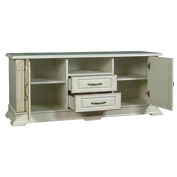 Тумба ТВ «Верди Классик» П1.0487.0.10, Материал: массив дуба, Цвет: Слоновая кость с золочением (Tumba_VerdiLuxTV2-1_P487-48_slonkost_zoloto_.jpg) Тумба ТВ «Верди Классик» П1.0487.0.10, Материал: массив дуба, Цвет: Слоновая кость с золочением