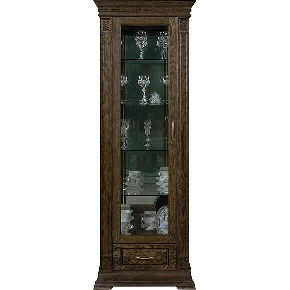 Шкаф-витрина «Верди Классик» П1.0487.0.11-01, Материал: массив дуба, Цвет: Табак (Shkaf_s_vetrinoi_Verdi_Luks_1z_P487-11z-01_tabak-.jpg) Шкаф-витрина «Верди Классик» П1.0487.0.11-01, Материал: массив дуба, Цвет: Табак