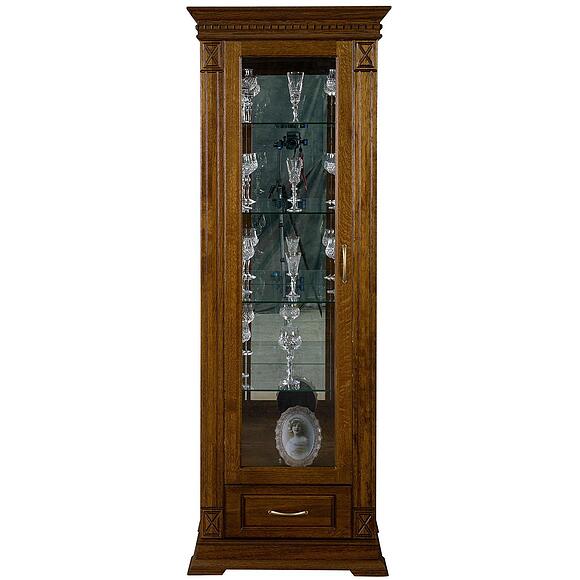 Шкаф-витрина «Верди Классик» П1.0487.0.11-01, Материал: массив дуба, Цвет: Черешня (Shkaf-s-vitrinoy-Verdi-Lux_1z-P487-11z-01-chereshnya.jpg) Шкаф-витрина «Верди Классик» П1.0487.0.11-01, Материал: массив дуба, Цвет: Черешня