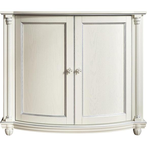 Тумба 2д «Валенсия Д Классик» П3.0591.0.07, Материал: массив дуба, Цвет: Слоновая кость с серебром