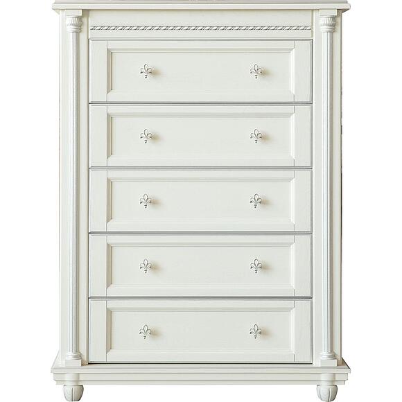 Комод «Валенсия Д Классик» П3.0591.1.14, Материал: массив дуба, Цвет: Слоновая кость с серебром