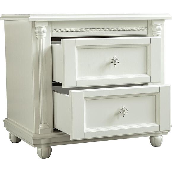 Тумба прикроватная «Валенсия Д Классик» П03.591.1.12, Материал: массив дуба, Цвет: Слоновая кость