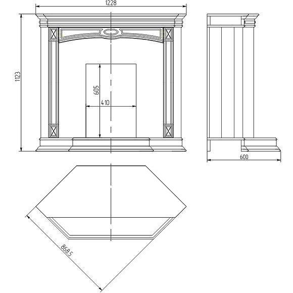 Портал для камина «Верди Классик» П1.0487.0.43, Материал: массив дуба, Цвет: Слоновая кость (P487.jpg) Портал для камина «Верди Классик» П1.0487.0.43, Материал: массив дуба, Цвет: Слоновая кость