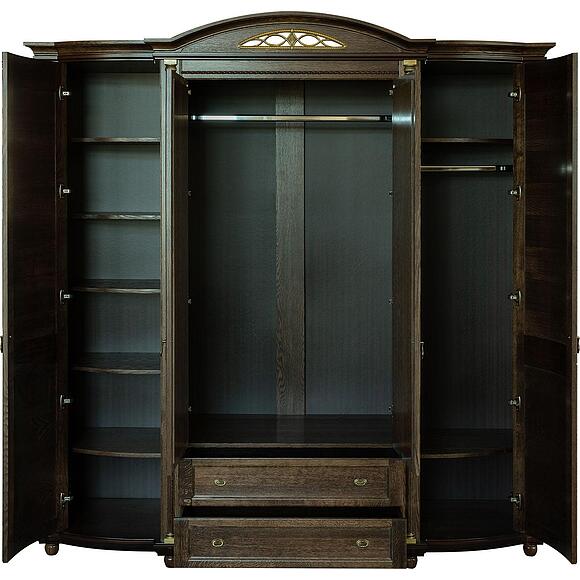 Шкаф для одежды 4д «Валенсия Д Классик» П3.0591.1.11, Материал: массив дуба, Цвет: Табак