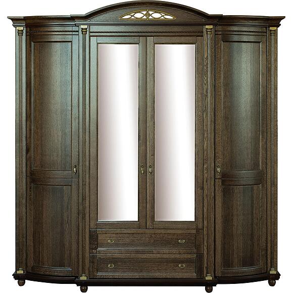 Шкаф для одежды 4д «Валенсия Д Классик» П3.0591.1.11, Материал: массив дуба, Цвет: Табак