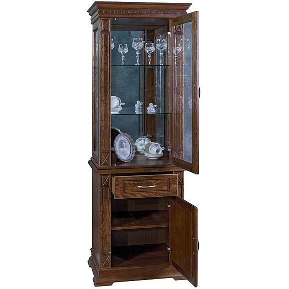 Шкаф комбинированный «Верди Классик» П1.0487.0.34, Материал: массив дуба, Цвет: Черешня с золочением (Shkaf_kombinirovannii_Verdi_Luks_1z_P487-34z_chereshnya_s_zolochen.jpg) Шкаф комбинированный «Верди Классик» П1.0487.0.34, Материал: массив дуба, Цвет: Черешня с золочением