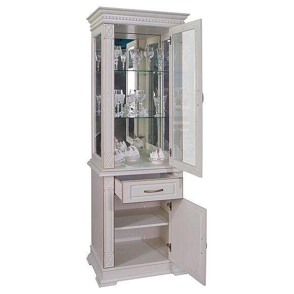 Шкаф комбинированный «Верди Классик» П1.0487.0.34, Материал: массив дуба, Цвет: Слоновая кость с золочением (Shkaf-kombinirovanyy-Verdi-Lux-1z-P-487-34z-slonovaya-kost-s-zolocheniyem.jpg) Шкаф комбинированный «Верди Классик» П1.0487.0.34, Материал: массив дуба, Цвет: Слоновая кость с золочением