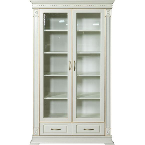 Шкаф 2д «Верди Классик» П1.0487.0.27, Материал: массив дуба, Цвет: Слоновая кость с золочением