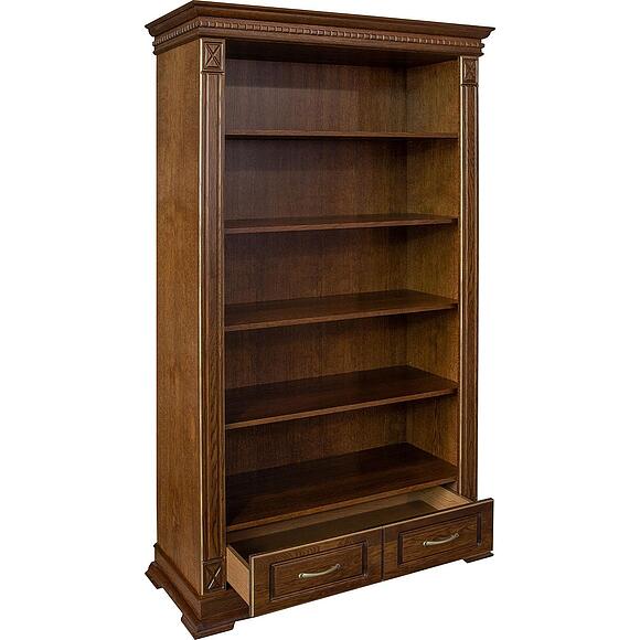 Стеллаж 2д «Верди Классик» П1.0487.0.22, Материал: массив дуба, Цвет: Черешня с золочением (8C3A1087.jpg) Стеллаж 2д «Верди Классик» П1.0487.0.22, Материал: массив дуба, Цвет: Черешня с золочением