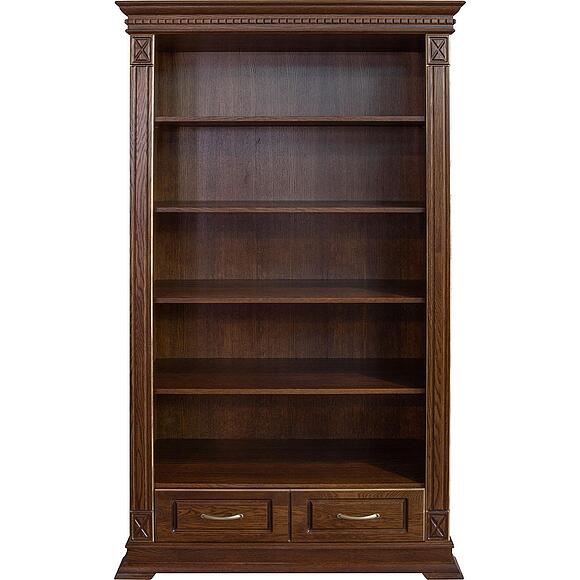 Стеллаж 2д «Верди Классик» П1.0487.0.22, Материал: массив дуба, Цвет: Черешня с золочением (8C3A1089-kopiya.jpg) Стеллаж 2д «Верди Классик» П1.0487.0.22, Материал: массив дуба, Цвет: Черешня с золочением